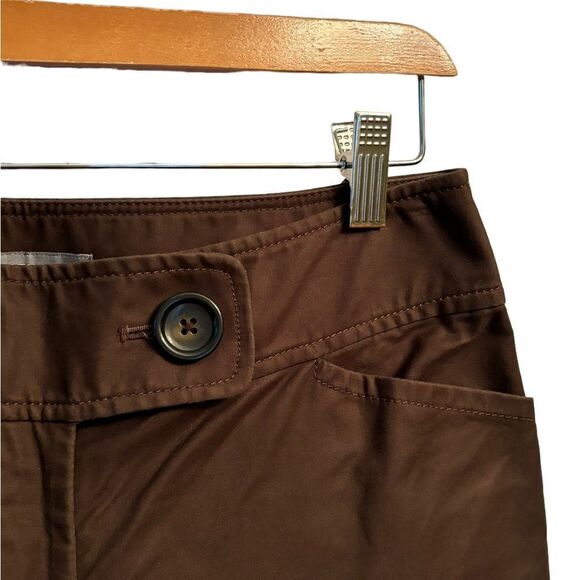 Ann Taylor Brown Margo Curvy Straight Leg Capri Pants Size 2 10 0337 - Picture 2 of 8